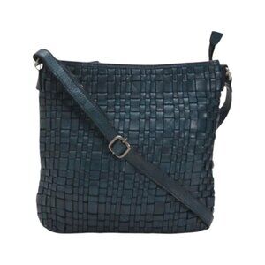 VILENCA Leather Irregular Woven Crossbody